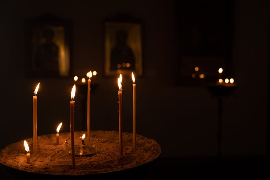Candles warm light icons