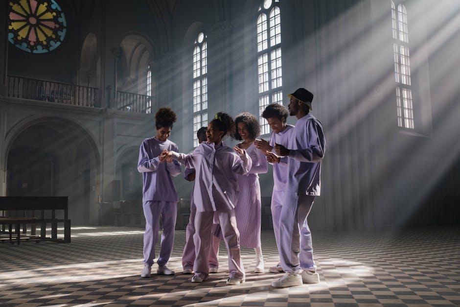 Gospel choir singing dancing
