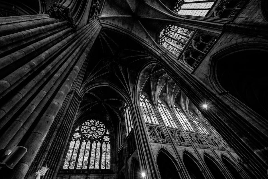Gothic arches stained glass