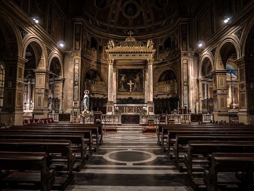 Gothic basilica interior architecture