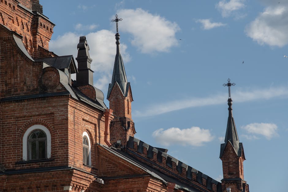 Gothic red brick spires