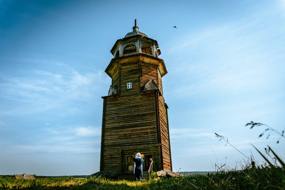 Heritage wooden tower clear sky