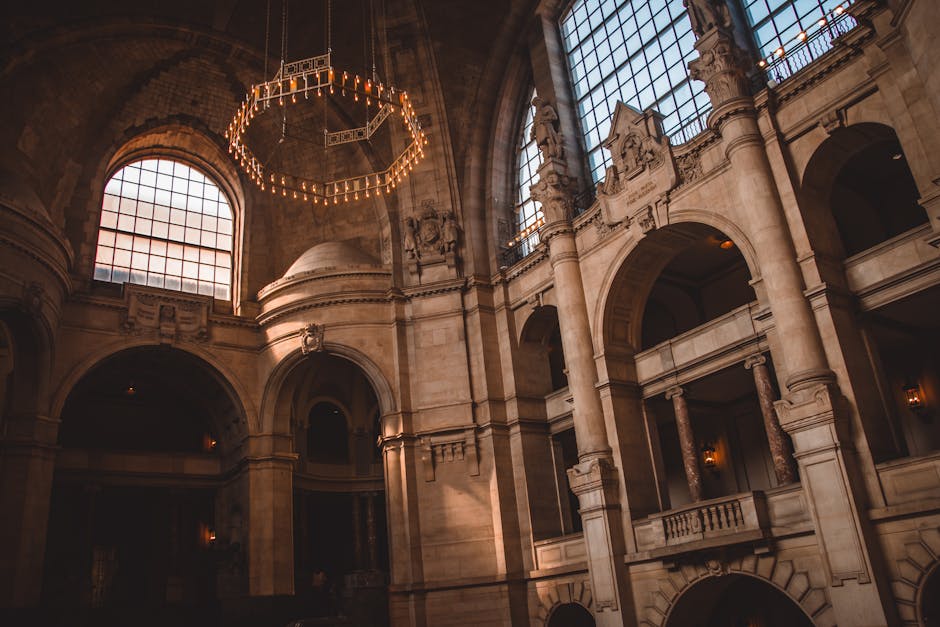 Historic cathedral interior arches