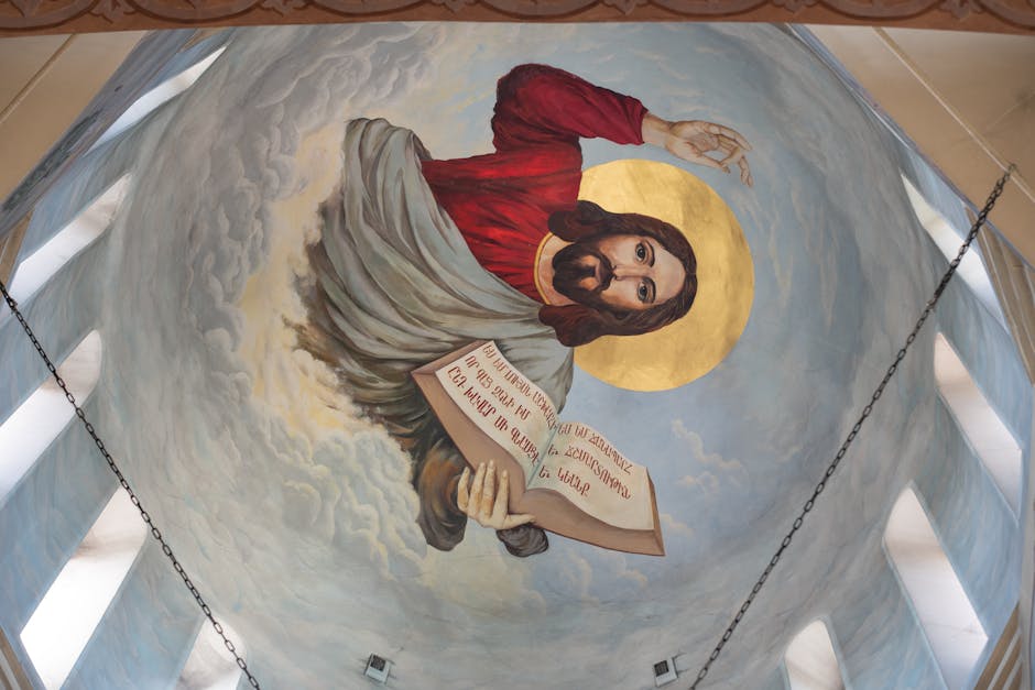Intricate fresco religious artistry