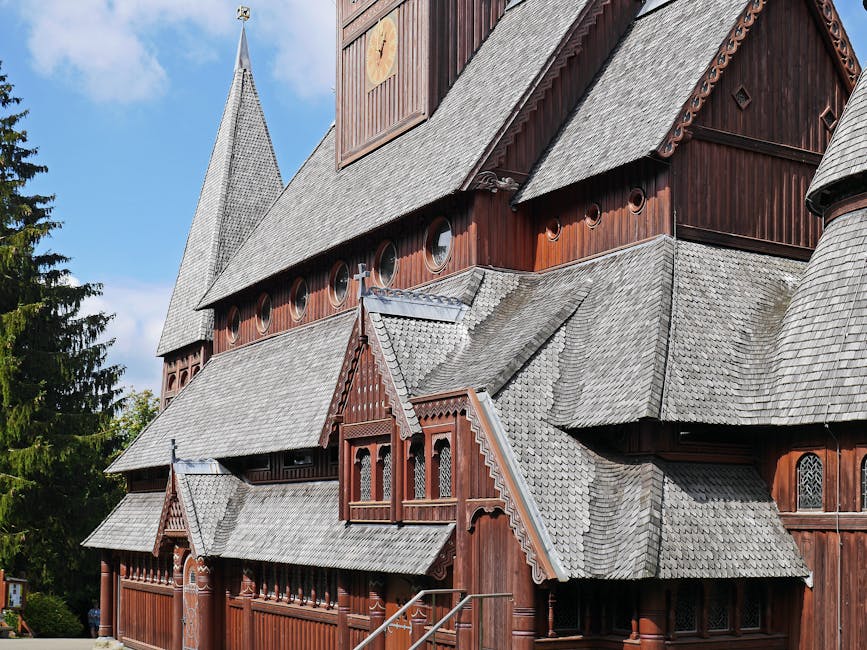 Intricate wooden architecture details