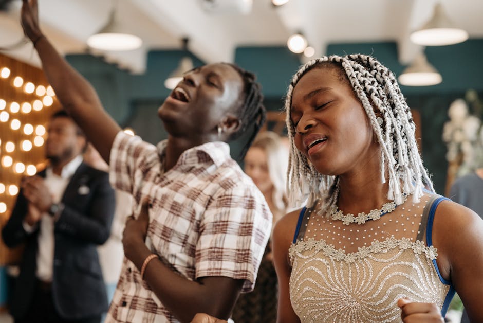 Joyful singing spiritual gathering