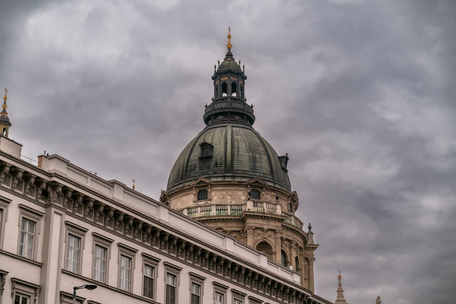 Ornate dome cloudy sky