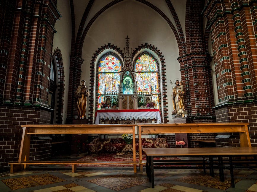 Ornate stained glass windows