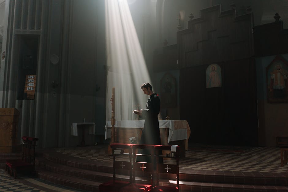 A priest reading the Bible