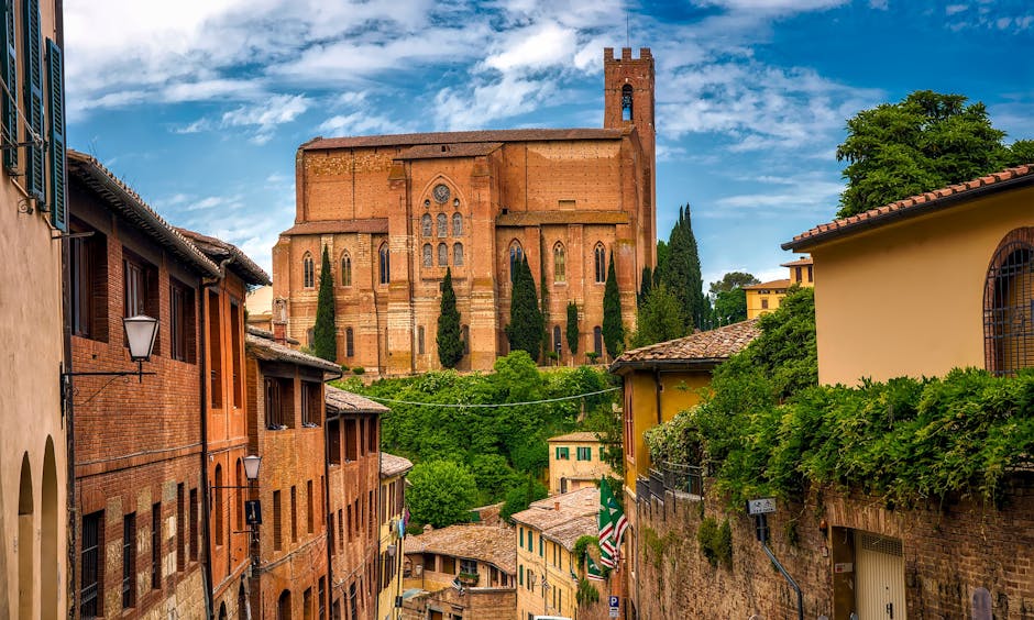 Red brick basilica historic setting