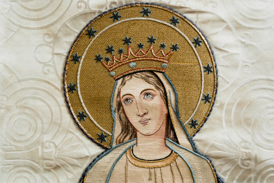Religious embroidery gold stars