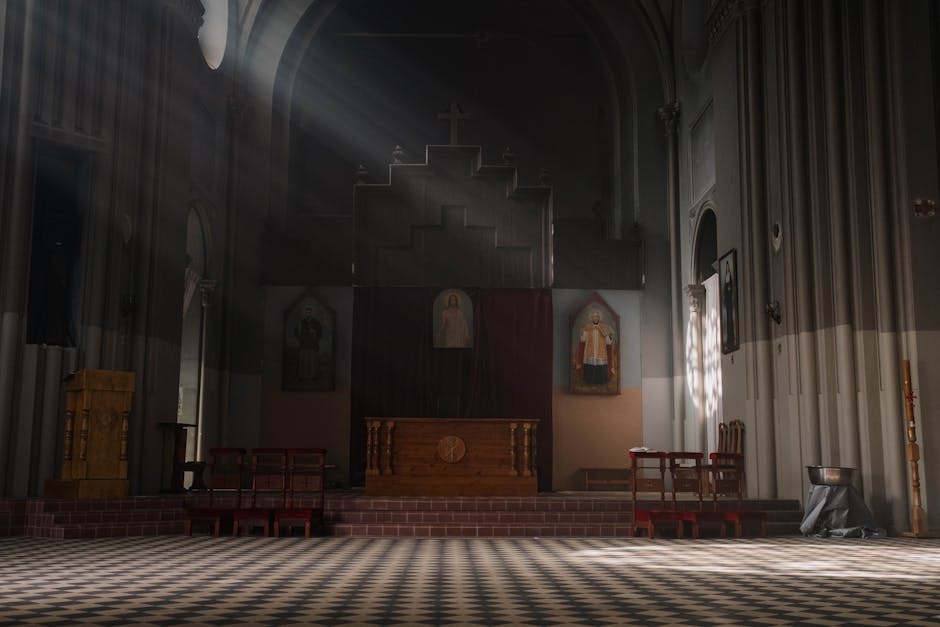 Sunlit interior religious art