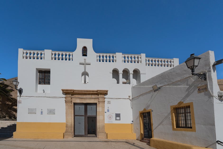 Traditional Spanish architecture clear sky