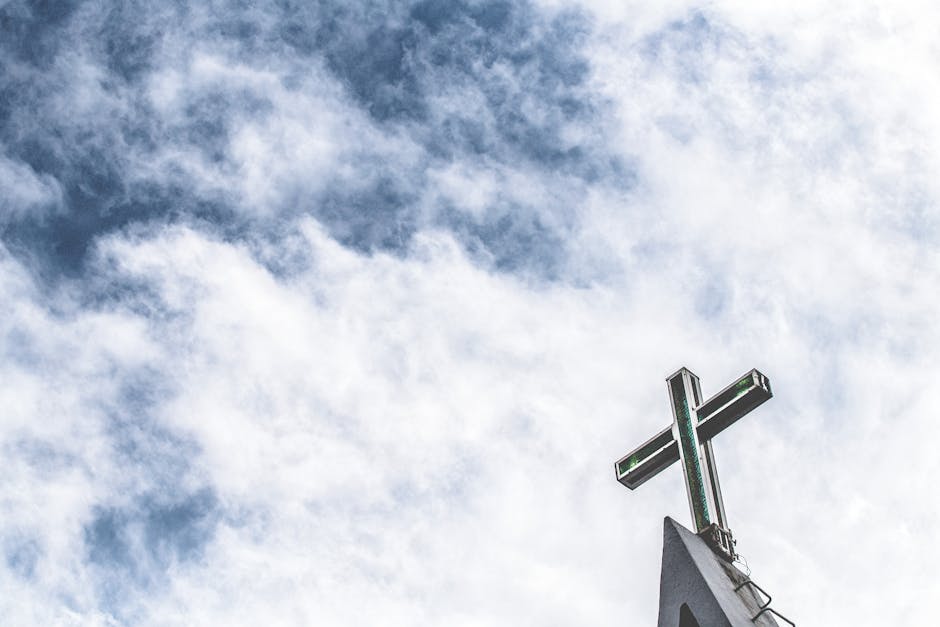 Vibrant cross cloudy sky